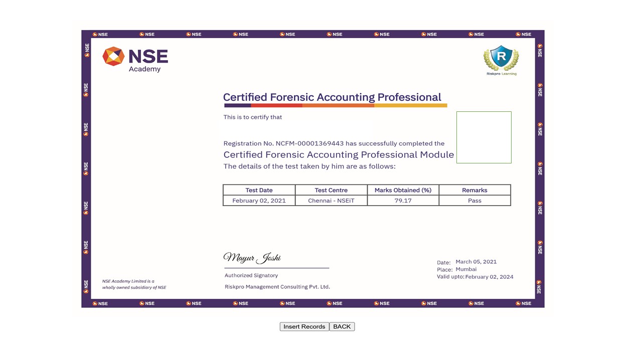 Certificate Format